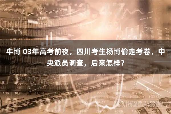 牛博 03年高考前夜，四川考生杨博偷走考卷，中央派员调查，后来怎样？